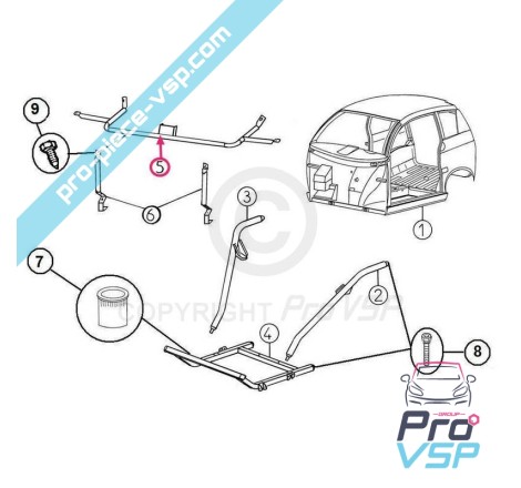 Traverse supérieure pour Aixam a721 a741 a751 crossline scouty