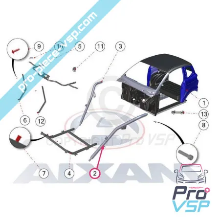 Left suspension leg adaptable for aixam impulsion and vision