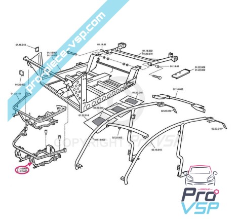 Berceau moteur adaptable pour Chatenet