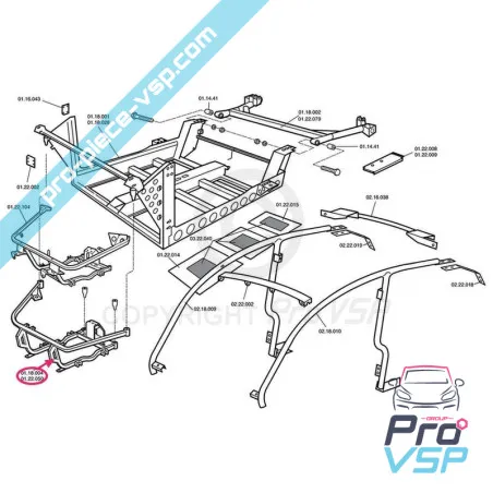 Berceau moteur adaptable pour Chatenet