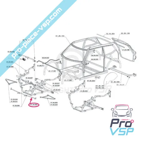 Adaptable lower front crossing for chatenet ch26 ch30 ch32 (Fase 1)