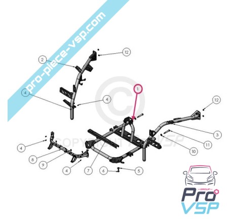 Berço do motor adaptável para Ligier