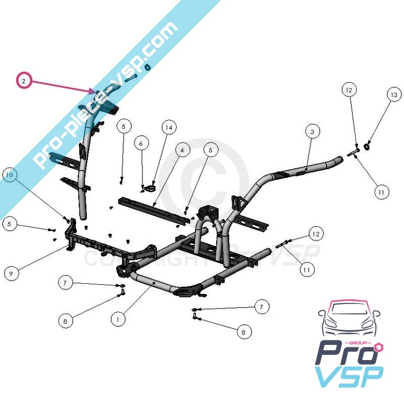 Jambe de suspension droite