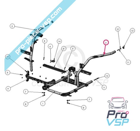 Linkes Federbein anpassbar für Ligier Ixo