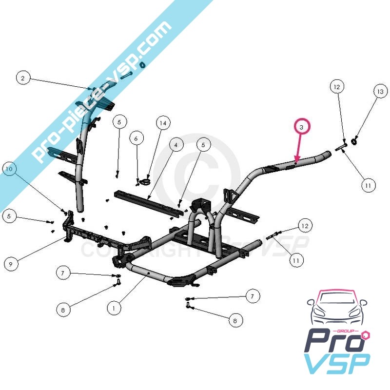 Jambe de suspension gauche