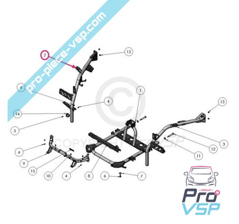 Jambage droit adaptable pour ligier xtoo r s rs optimax