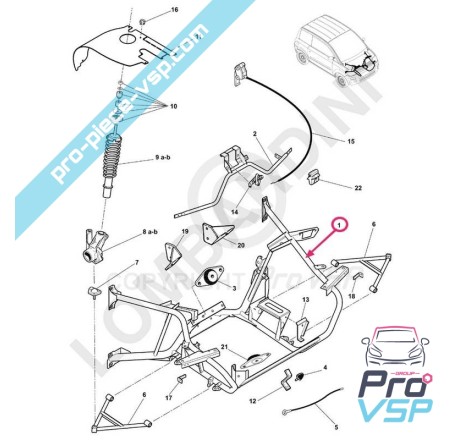 Berço do motor Lombardini para microcar mc1 e mc2
