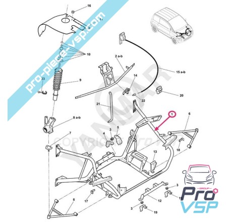 Berço do motor para microcar mc1 e mc2 ( yanmar )