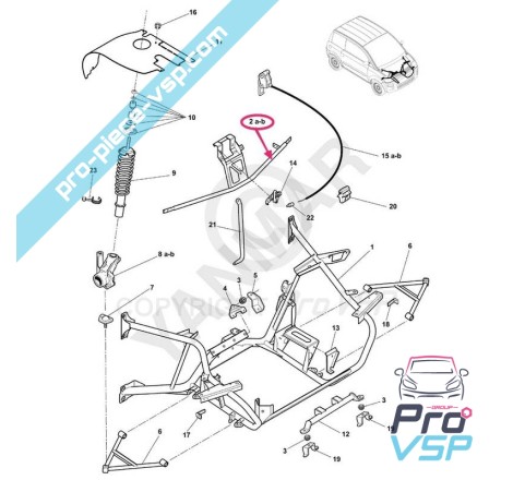 Traverse supérieure pour microcar mc1 et mc2 moteur yanmar