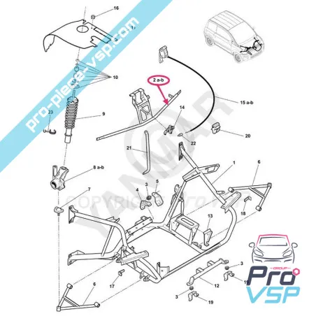 Traverse supérieure pour microcar mc1 et mc2 moteur yanmar