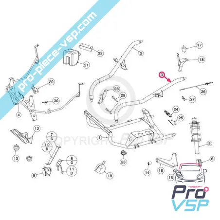 Gamba di sospensione sinistra per Jdm Aloes
