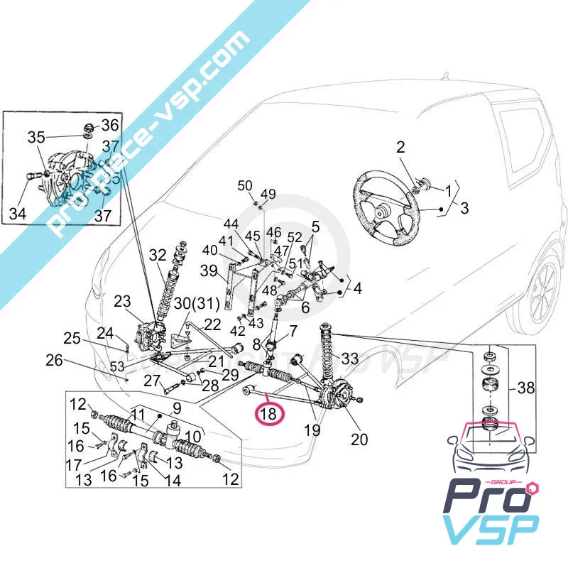 Triangle avant gauche pour casalini sulky m10