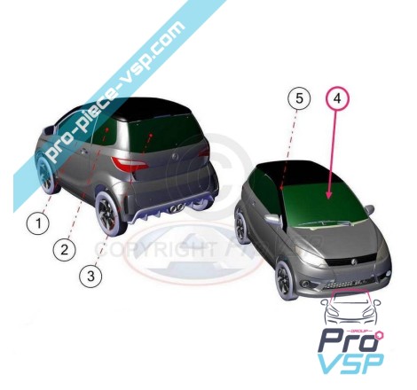 Pára-brisa para Aixam Impulsion Vision Sensation Émotion