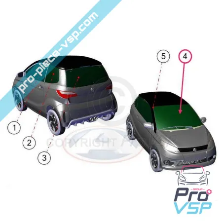 Pára-brisa para Aixam Impulsion Vision Sensation Émotion
