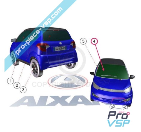 Pára-brisa para Aixam Impulsion Vision Sensation Émotion