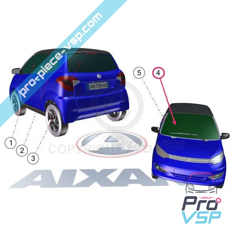 Parabrezza per Aixam Impulsion Vision Sensation Émotion