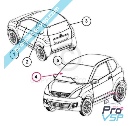 Pára-brisa para Aixam Impulsion Vision Sensation Émotion