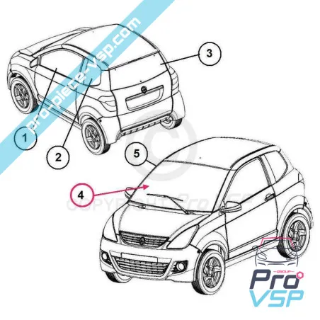 Pára-brisa para Aixam Impulsion Vision Sensation Émotion