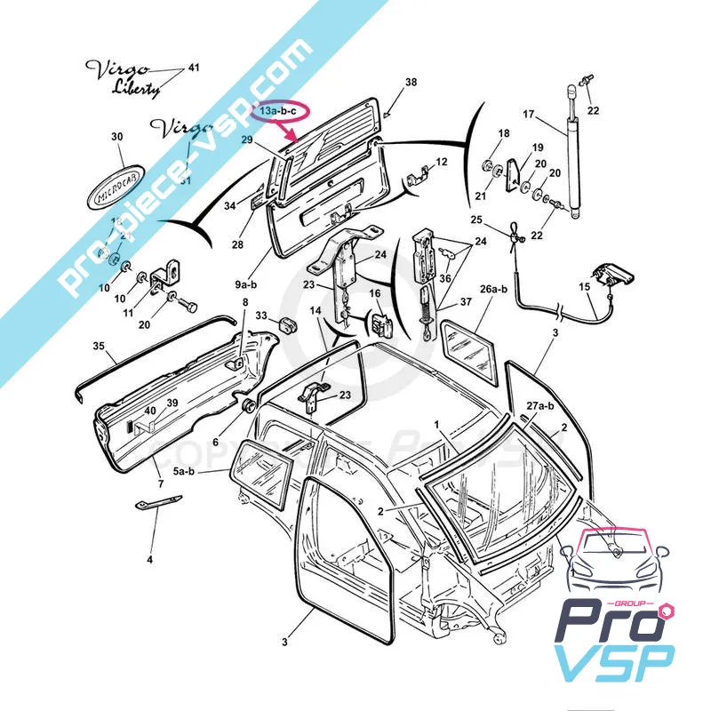 Finestra posteriore per Microcar Virgo 3