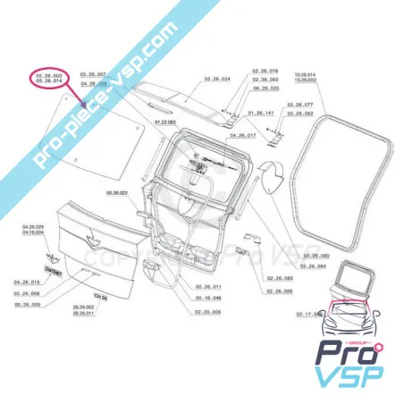 Lunette arrière adaptable pour Chatenet