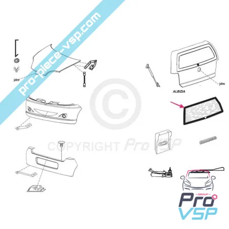 Fereastra din spate pentru JDM albizia