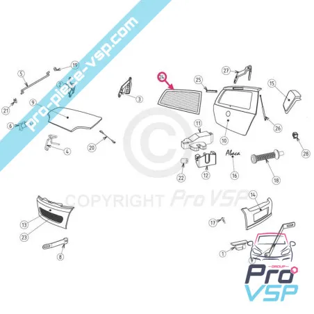 Fereastra din spate pentru Jdm Abaca