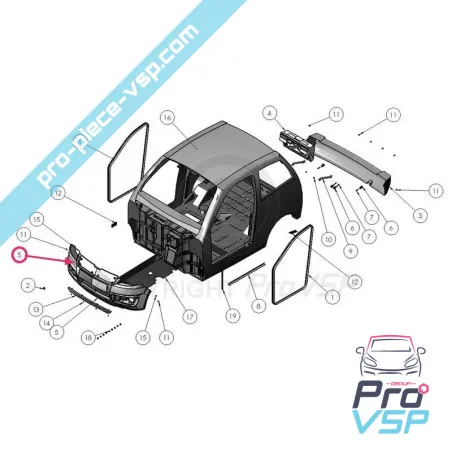 Front bumper for Ligier Due