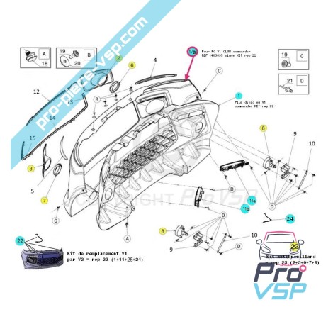 Pare choc avant adaptable en plastique ABS pour Ligier JS50 JS50L phase 1