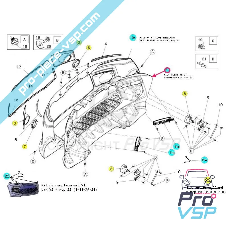 Grille adaptable plastic ABS for Ligier JS50 JS50L Fas 1