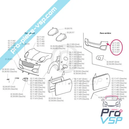 Pare choc arrière adaptable en plastique ABS pour pour Chatenet ch26 sporteevo ( phase 2 )