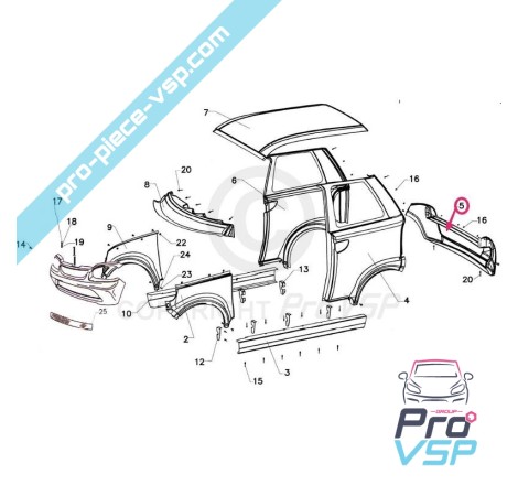 Bumper traseiro para italcar t3