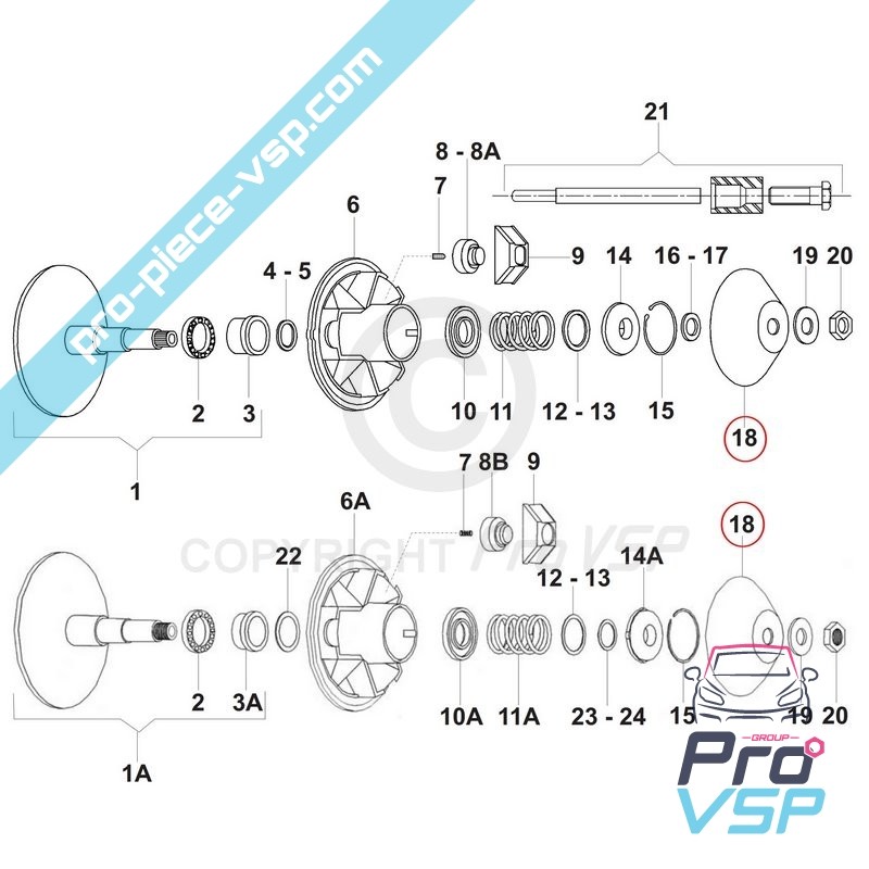 Bol de variateur moteur origine