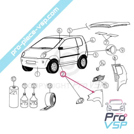 Front stânga Aripă ABS ABS plastic pentru Aixam 400