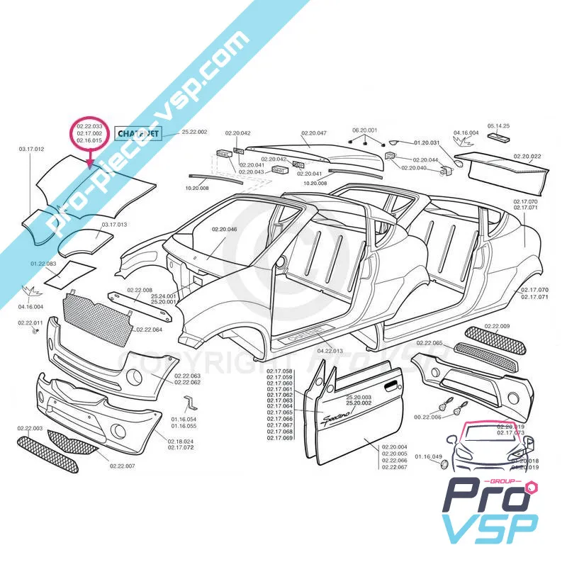 Cubrir abdominales de plástico adaptable para Chatenet Media Barooder Speedino