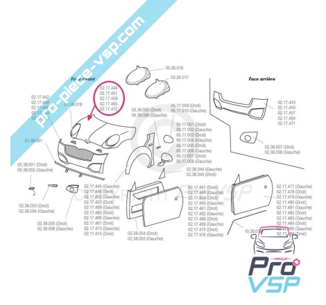 Capot adaptable en plastique ABS pour Chatenet