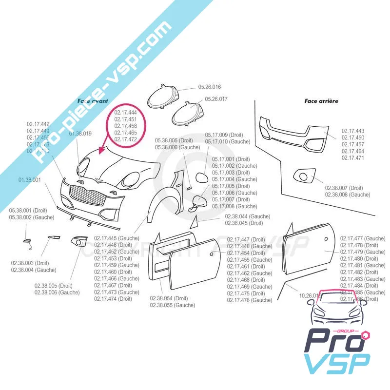 Capot adaptable en plastique ABS pour Chatenet