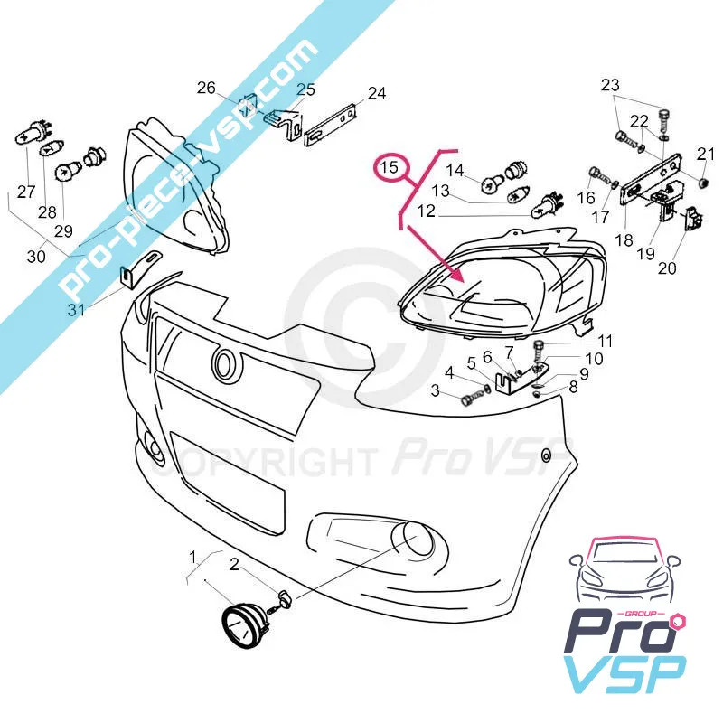 Vänster fyr för Casalini Sulky M10 M12 Plocka upp 12