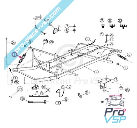 Amortisseur avant origine pour jdm titane 1 , 2 , 3