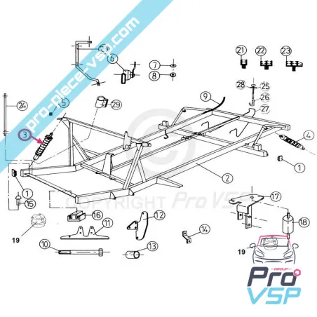 Amortisseur avant origine pour jdm titane 1 , 2 , 3
