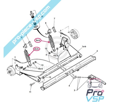 Rear shock absorber origin