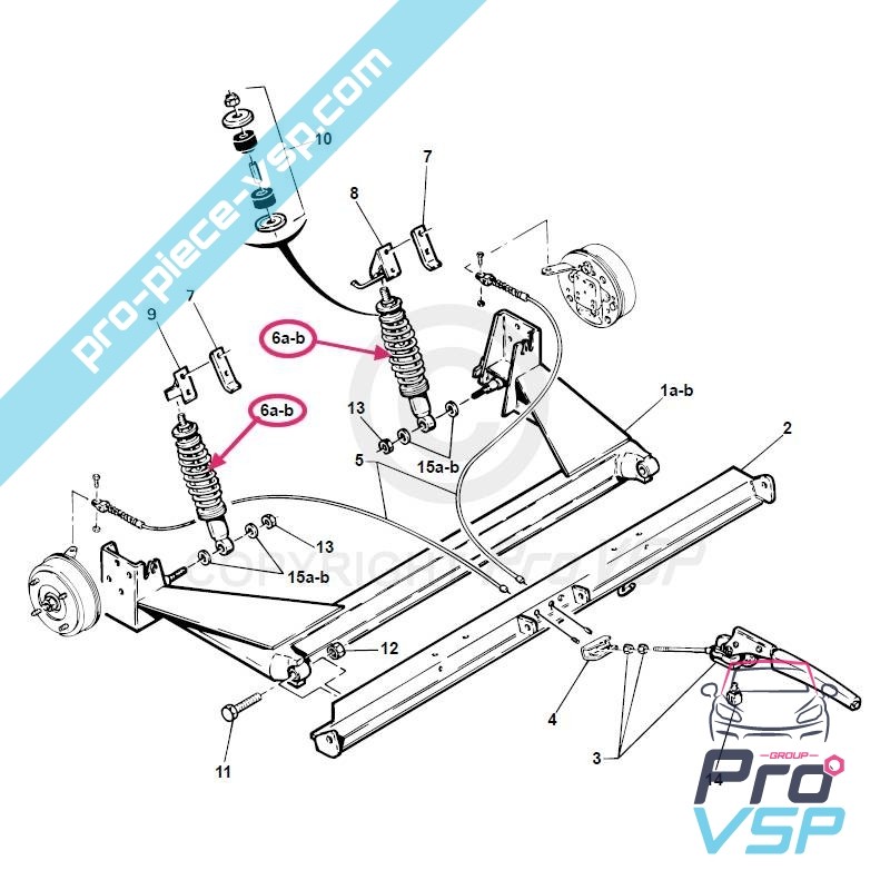 Rear shock absorber origin