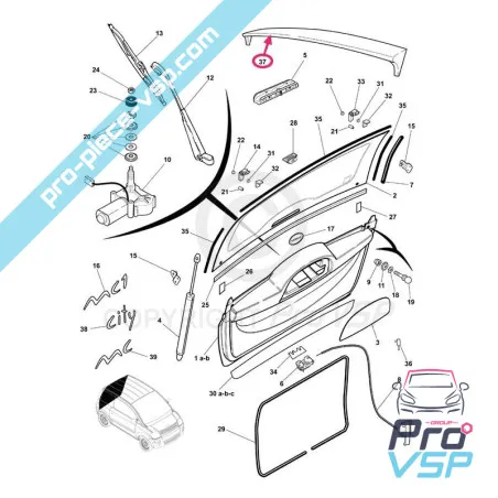 Aripa din spate pentru Microcar MC1 MC2