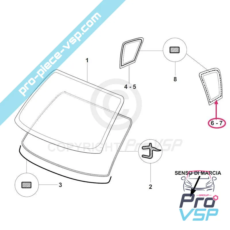 Custodice di vetro a sinistra per Grecav sonique