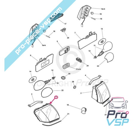 Phare droit pour microcar mc1 , mc2 , dué first