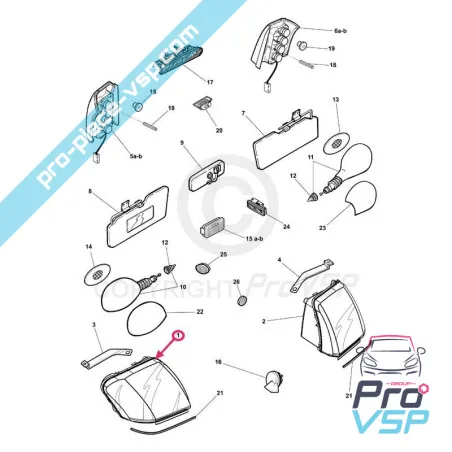 Faro derecho para el microcar mc1 , mc2 Tipo first