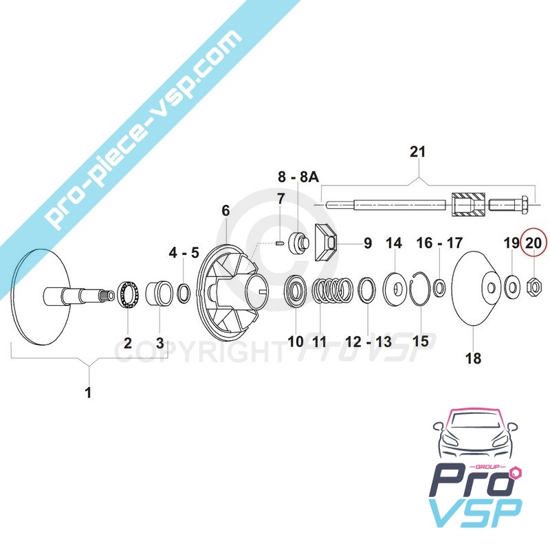 Mutter des Motorvariators