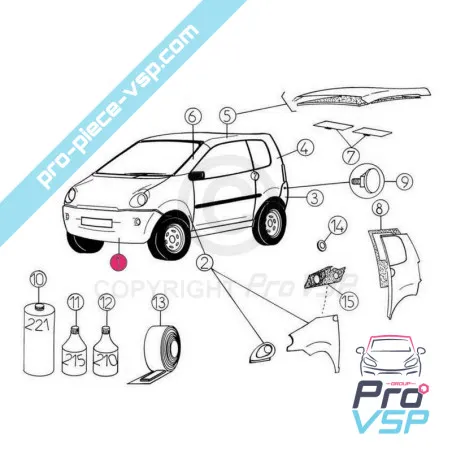 Pare choc avant adaptable en fibre pour Aixam 300 / 400 sl