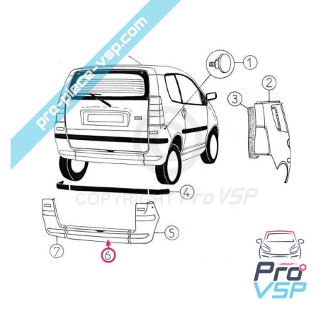 Rear bumper (lower central part)