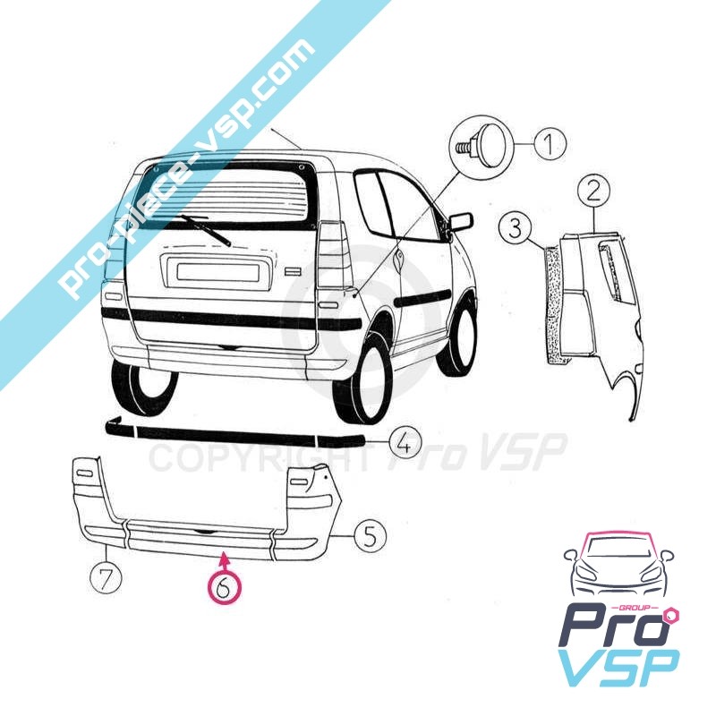 Rear bumper (lower central part)