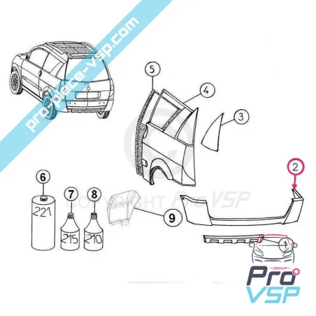 Rear bumper aixam crossline Phase 1
